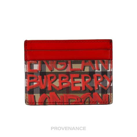 NWT Burberry Red Graffiti Card Holder 